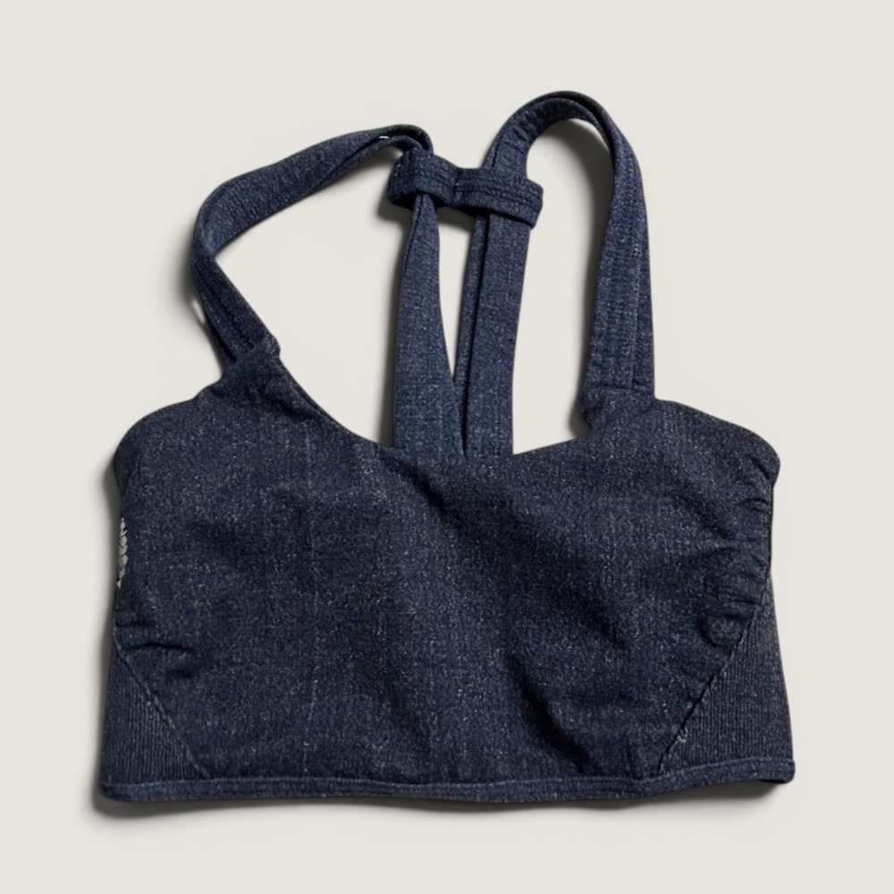 FP Movement Free People Blue Heathered Seamless Racerback Sports Bra XS S